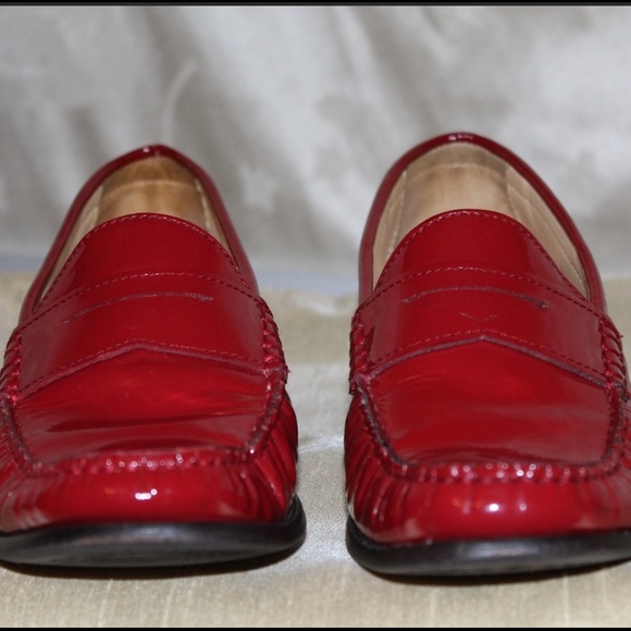 cole haan red patent leather loafers